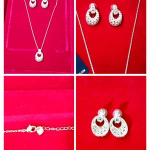 Swarovski Women Rarely Pierced Necklace & Earrings