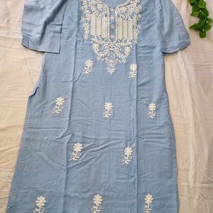 Pastel Blue Lucknowi Kurti