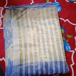 Cotton Embroidered Saree With Blouse Piece