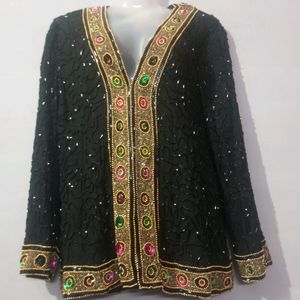 So Beautiful Black Full Cutdana Work