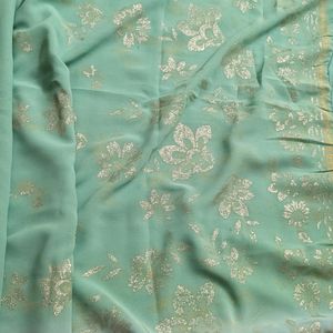 Sea Green- Purple Colour Daily Wear Saree