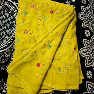 ✨  Haldi Embroidery Saree