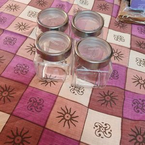 Four Pcs Glass Jars