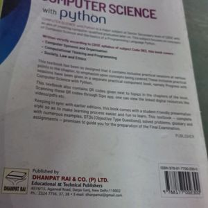 CS Class 11th Textbook In New Condition