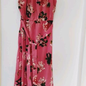 Floral Strappy Dress with Belt