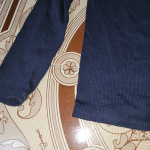 Full Hand Dark Blue T-shirt For Women