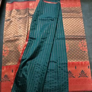 Beautiful Kerala Silk Saree With Blouse Piece