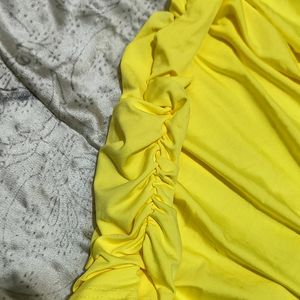 Yellow Ruched Pinterest Bodycon