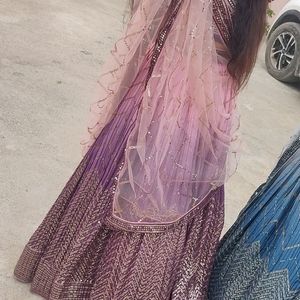 Purple Sequins Lahanga Choli