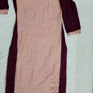 Wine Cotton Kurta