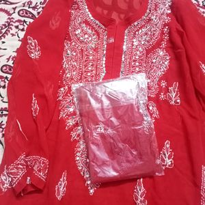 Brand New Chickenkari Kurti With Slip