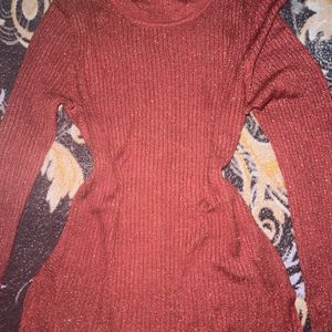 Rust Red colour sweater Top