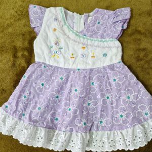 Lavender/White Baby Dress