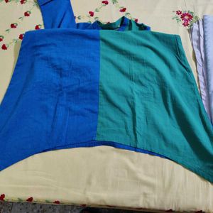 Avaasa kurta, L Size Beautiful Blue Green Shade