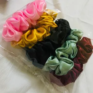 Pluffy Shining Satin Scrunchies Combo 5