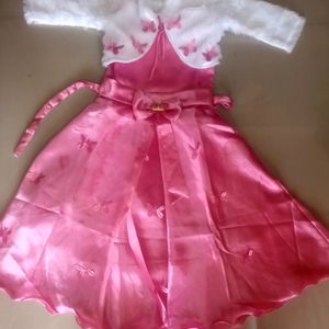 Baby Girl Silk Dress With Fra Jacket