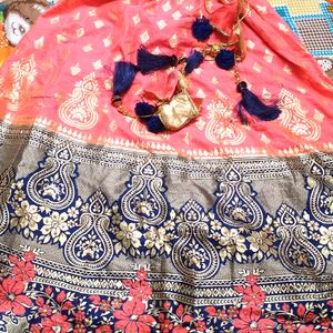 Banarshi lhegha Blue & Pink Color