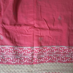 Pink Kurti With Dupatta And Leggings