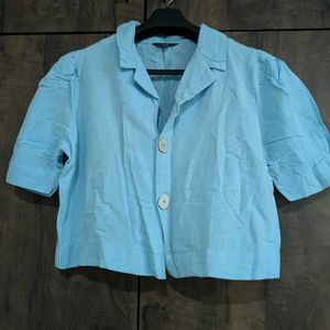 CODE crop Shirt Light Blue Colour