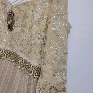 Tan Color Designer Gown For Girl Or Woman 40 Bust