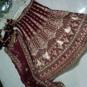 Bridal Lehenga 2 Layer Velvet Heavy