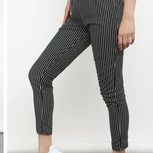 pinstripe black trousers