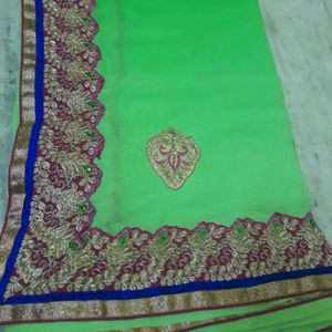 Party Wear Jari Work Saree