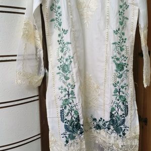 New White Chikankari Suit