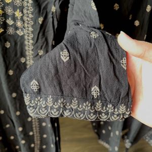 Black Kurta Palazzo With Dupatta