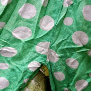 Green Polka Dot Three Fourth Palazzo