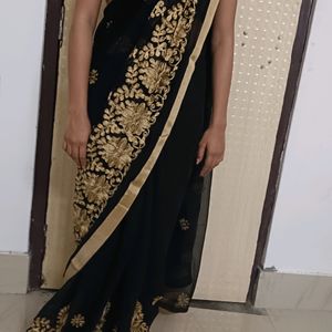 Black Embroidery Saree