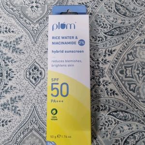 Plum Rice Water And Kia 2% Hybrid Sunscreen