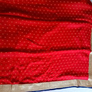 Styllish & Latest Red Creamy Saree