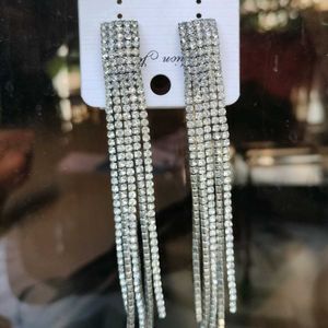 Silver Diamond Earrings