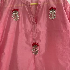 Pink Kurti With Jacket