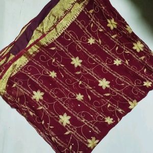 Heavy Work Saree With Stitched Blouse