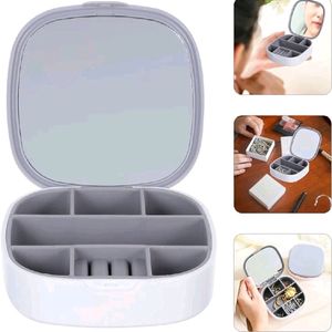 Mini Jewellery Box With Mirror - Pink