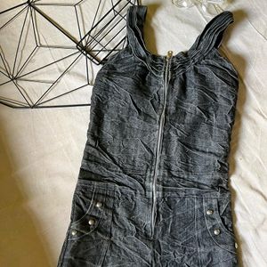 Denim Zip Short Dungaree