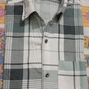 Green Shirt With Checked Design