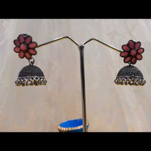 Oxidised Jhumka Earrings