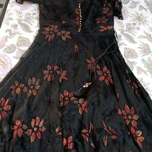 Black Gown With Butterfly Sleeves