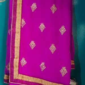 💗Saree With Stitched Blouse Pink