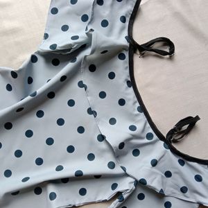 New Premium Polka Dotted Off Shoulder Ruffled Top