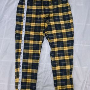 Yellow And Black Checked Trousers