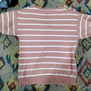 beautiful white and pink top striped