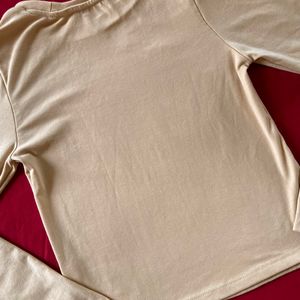 Tokyo Talkies Beige Fitted Top