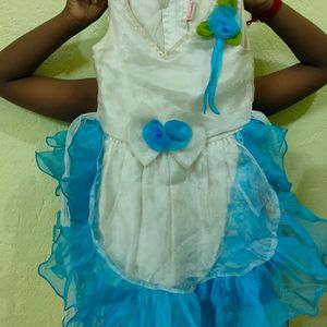 Blue Ruffle Organza Dress