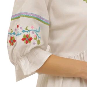 Beautiful Off White Embroidery Dress For Women