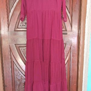 Anarkali Gown In Marron