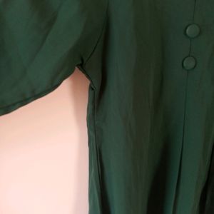 Green Full Balloon Sleeves Top